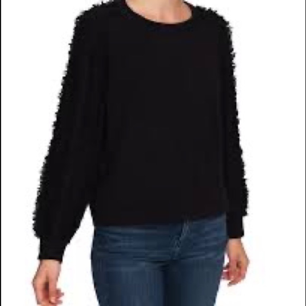 Fringe-Sleeve Crewneck Sweater GD2